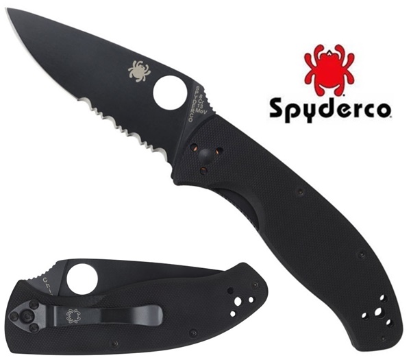 Spyderco Tenacious Black, G-10, félig recés, C122GBBKPS