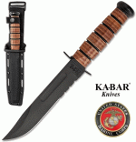 Ka-Bar U.S.M.C. Kydex tokkal, félig resés pengével, 5018