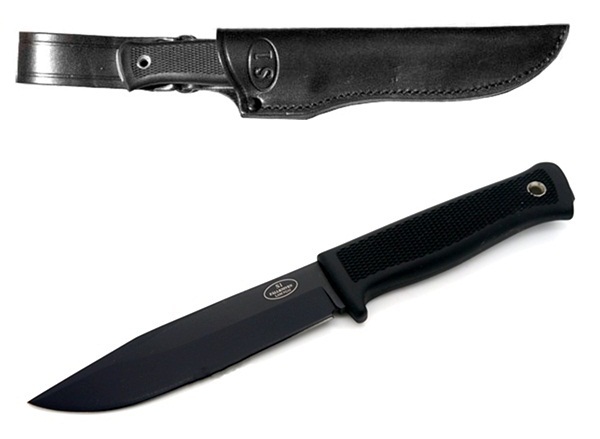 Fallkniven S1 Black, bőr tokkal