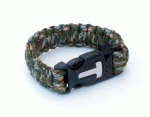 Paracord karkötő tűzgyújtóval és síppal, terepszínű, JKR-2599