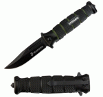 USMC Combat Folding Knife, Black & Green, UC3098