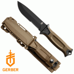 Gerber Strongarm taktikai tőr, félig fogazott pengével, coyote, 31-003655