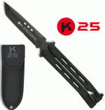 K25 Balisong Tanto Black pillangókés, 36215