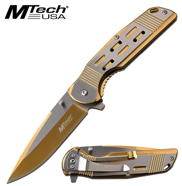 MTech Framelock Gold-Silver, MTA1019GD