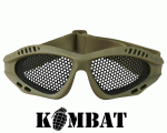 Kombat airsoft szemüveg, rácsos, coyote