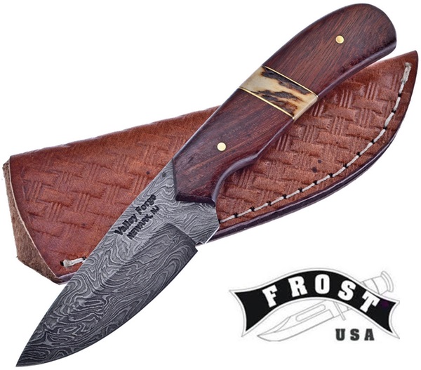 Frost Cutlery damaszk tőr rózsafa/agancs markolattal, FVFD34RWST