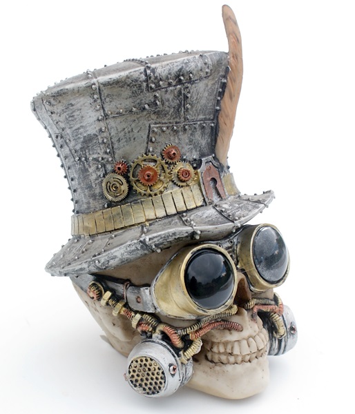 Steampunk koponya cilinderrel, 839-1184