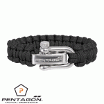 Pentagon paracord karkötő seklivel, fekete, K25043-01