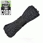 Paracord (ejtőernyős) kötél, 10 méter, Reflective Black