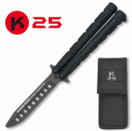 K25 Balisong Trainer pillangókés, fekete, 36252