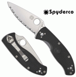 Spyderco Tenacious Black, FRN, recézett pengével, C122SBK