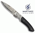 Albainox Black Wood Damask Knife, 18424