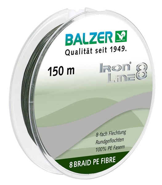 Balzer Iron Line 8X fonott pergetőzsinór, 150m, zöld, 2663014