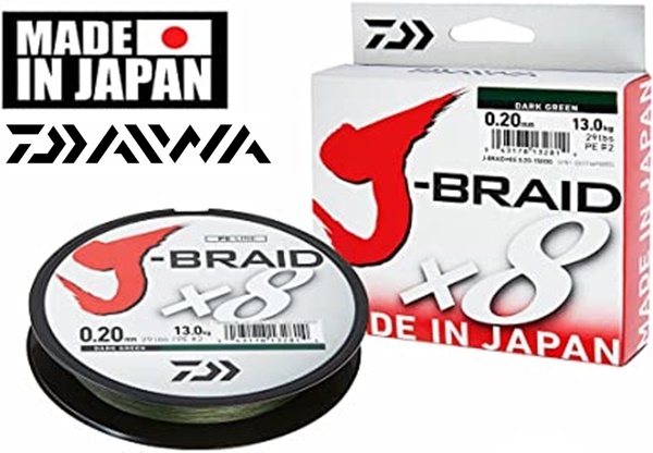 Daiwa J-BraidX8 fonott zsinór, 150m, sötétzöld 12751-010