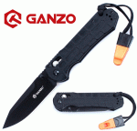 Ganzo Outdoor Black, síppal, G7453P-BK-WS