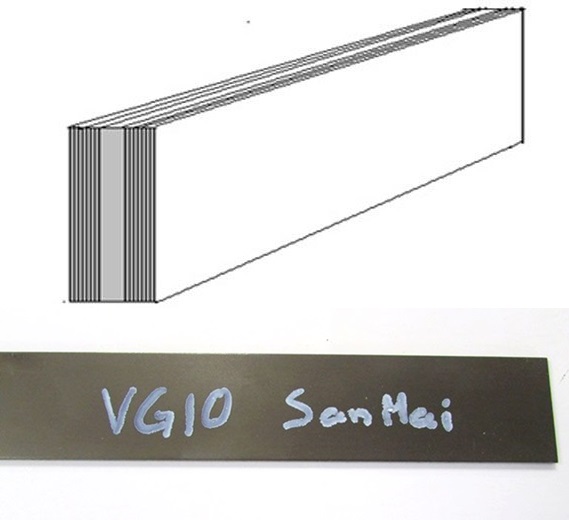 VG10 SanMai késpenge alapanyag, 2,5x60x240 mm, 80041