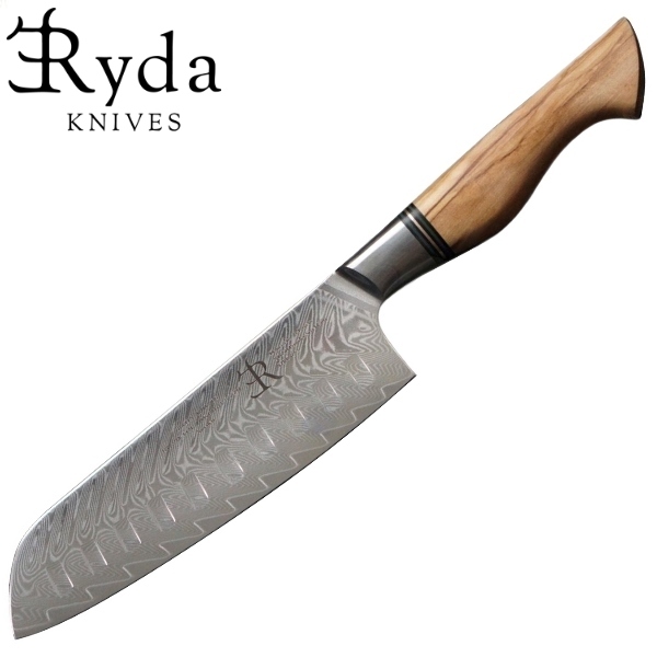 Ryda Knives Santoku ST650 szakácskés, damaszk acél, R-0702