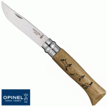 Opinel Animalia Chamois, zergék mintával, tölgy, No.08, 001621