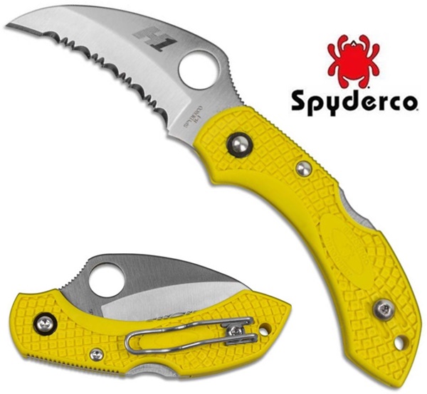 Spyderco Dragonfly 2 Salt FRN, sárga, recés, C28SYL2HB