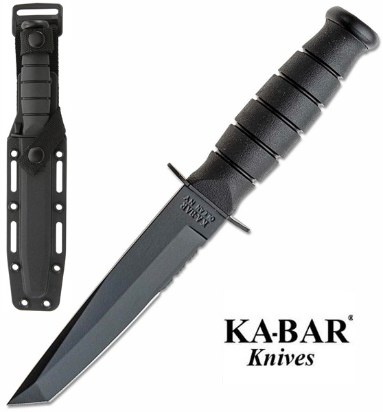 Ka-Bar Short Tanto Kydex tokkal, félig recés penge, 5055