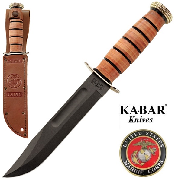 Ka-Bar USMC Presentation Grade, aranyozott, 1215