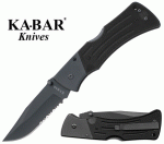 KA-BAR Mule Folder Black, félig recés pengével, 3063