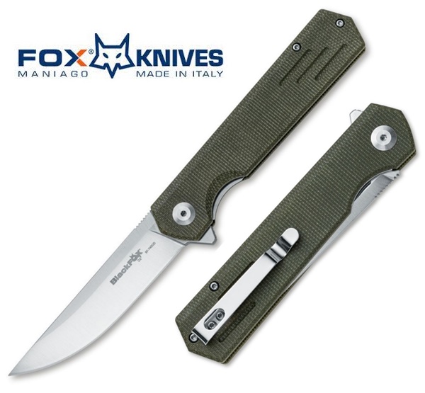 BlackFox Revolver Micarta Green, D2, BF-740OD