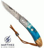 Albainox Damascus Penknife Blue, 18880