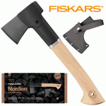 Fiskars Norden N7 kemping fejsze díszdobozban + ajándék élvédő, 1051147