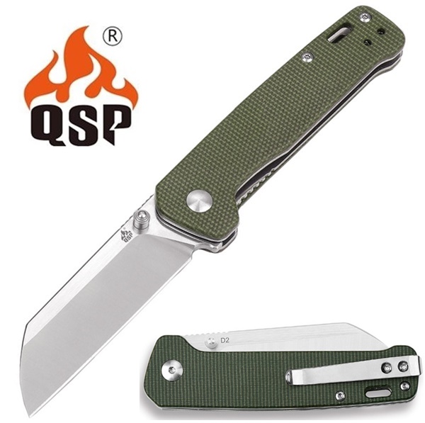 QSP Penguin Micarta Olive Green, D2, QS130-C