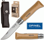 Opinel Inox  No.8 bőr tokkal, 001089