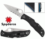 Spyderco Endela FRN, Blue-Line, félig recézett, C243FPSBKBL