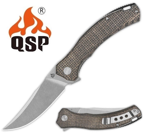 QSP Walrus Rough Micarta STW D2, Dark Brown, QS151-B1 