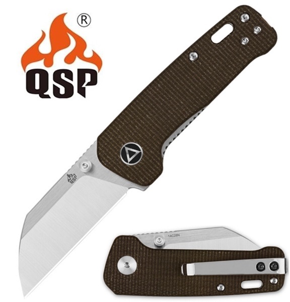 QSP Penguin Mini Micarta Brown, 14C28N, QS130XS-A