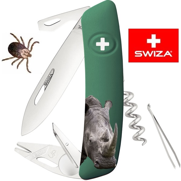 Swiza TT03 Tick Tool Wildlife Rhinoceros, KNI.0070.WO07)