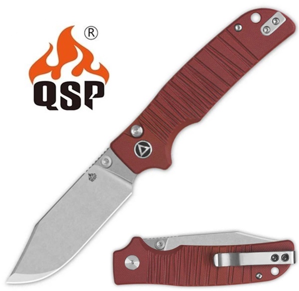 QSP KALI ButtonLock G-10 STW Dark Red, QS159-A1