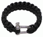 Paracord karkötő seklivel, fekete, 2,3 cm, 28183A