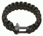 Paracord karkötő seklivel, olív, 2,3 cm, 28183B